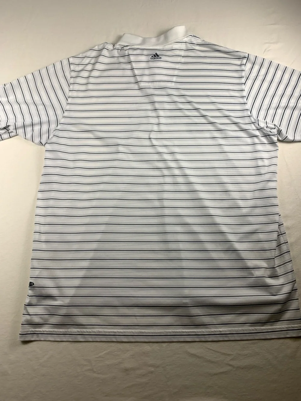 Adidas Windance Stripe White Gray Navy Golf Polo GUC XXL Climate Short‎ Sleeve